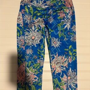 LuLaRoe Jade cropped workout leggings Blue Floral